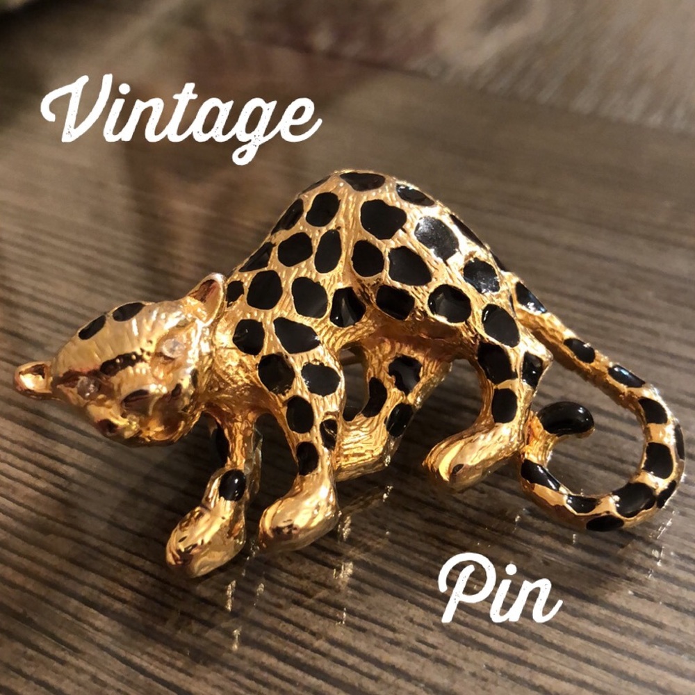 Vintage Leopard Cat Enamel Pin Wild Cat Pin